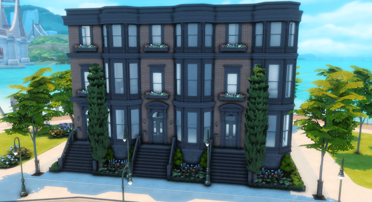 Cover artwork for Sims 4: Cozy Brownstone Townhouse set
