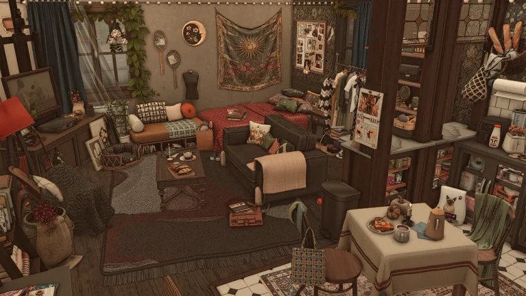 Cover artwork for Sims 4: Tiny & Cozy Apartment